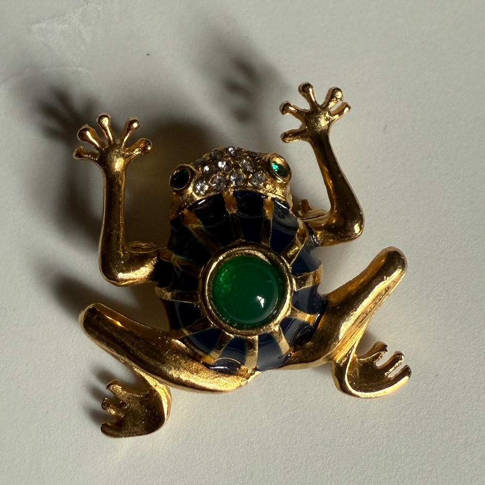 Gold and Green Frog Reptile Ornament